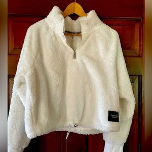 Faux Furry Calvin Klein Crew Neck with Zipper